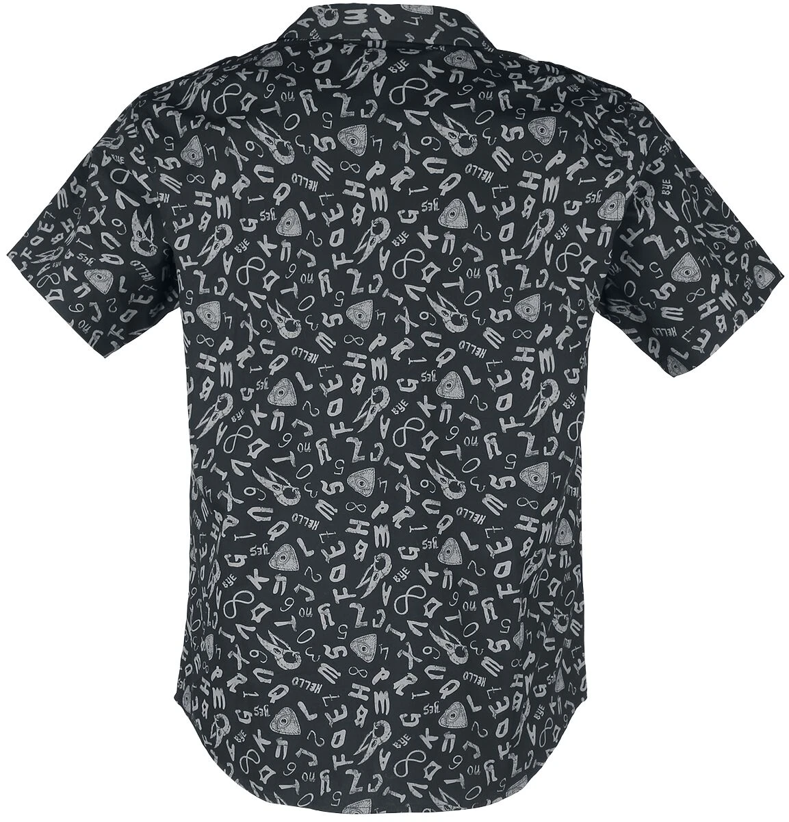 "Short Sleeve Shirt With Symbols" Short-sleeved Shirt Black By Gothicana By EMP 4 "Short Sleeve Shirt With Symbols" Short-sleeved Shirt Black By Gothicana By EMP - Image 2