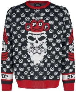 "Holiday Sweater 2022" Christmas Jumper Multicolour By Five Finger Death Punch