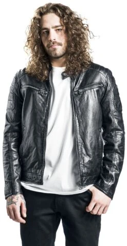 "GB Derry Laorv" Leather Jacket Black By Gipsy -Men Fashion Clothing Store 509831wa