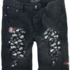 "Rock Rebel X Route 66 - Black Shorts With Distressed Details" Shorts Black By Rock Rebel By EMP 1 "Rock Rebel X Route 66 - Black Shorts With Distressed Details" Shorts Black By Rock Rebel By EMP -Men Fashion Clothing Store 510901a
