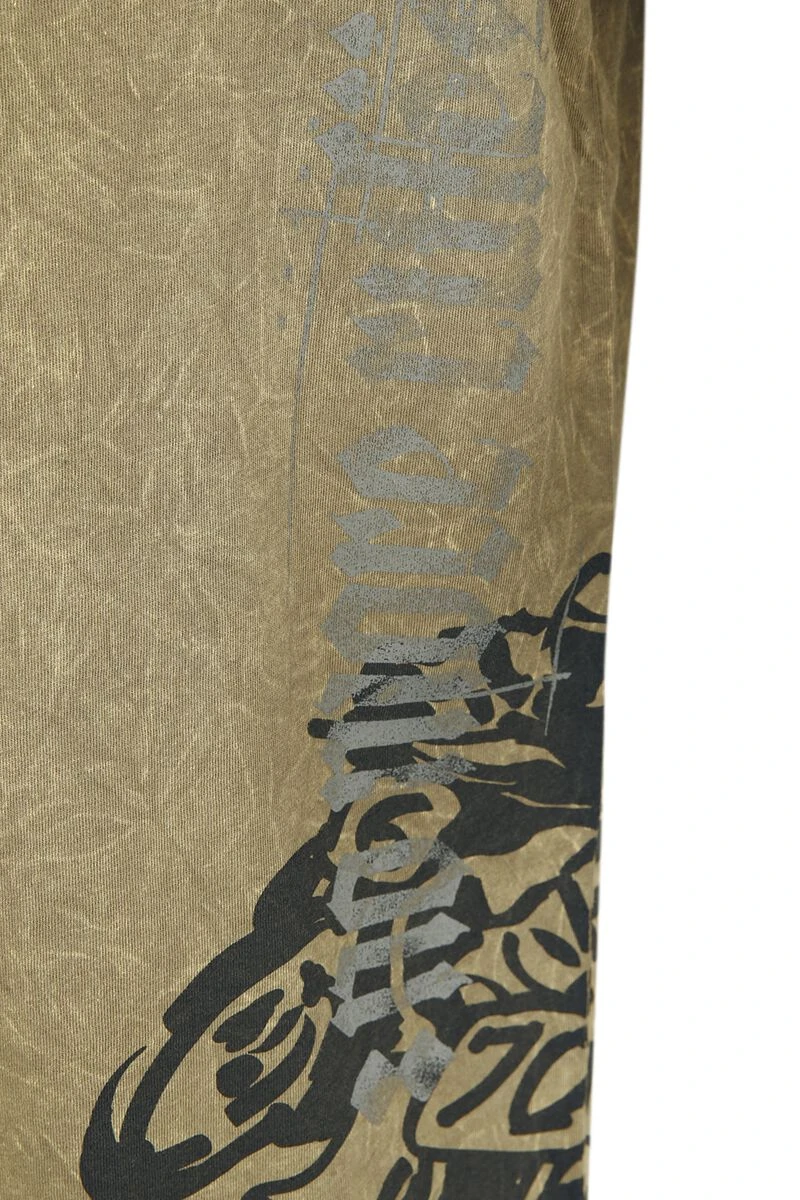 "Rock Rebel X Route 66 - Green T-Shirt With Wash And Print" T-Shirt Olive By Rock Rebel By EMP 6 "Rock Rebel X Route 66 - Green T-Shirt With Wash And Print" T-Shirt Olive By Rock Rebel By EMP - Image 4