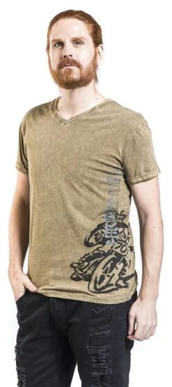 "Rock Rebel X Route 66 - Green T-Shirt With Wash And Print" T-Shirt Olive By Rock Rebel By EMP 12 "Rock Rebel X Route 66 - Green T-Shirt With Wash And Print" T-Shirt Olive By Rock Rebel By EMP -Men Fashion Clothing Store 510902wa