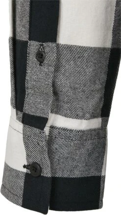 "Long Oversized Checked Shirt" Longsleeve Black-white By Urban Classics -Men Fashion Clothing Store 511448d