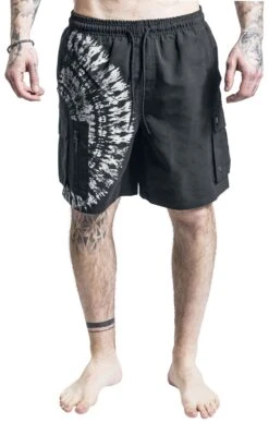 "Swimshorts With Batik Motif" Swim Shorts Black By RED By EMP 12 "Swimshorts With Batik Motif" Swim Shorts Black By RED By EMP -Men Fashion Clothing Store 511473wa