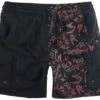 "Swimshorts With Print" Swim Shorts Black-red By RED By EMP -Men Fashion Clothing Store 511479a