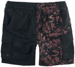 "Swimshorts With Print" Swim Shorts Black-red By RED By EMP