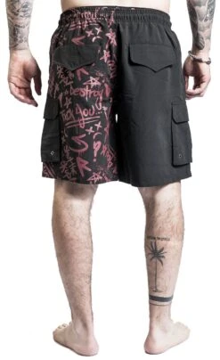 "Swimshorts With Print" Swim Shorts Black-red By RED By EMP -Men Fashion Clothing Store 511479wb