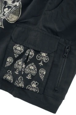 "Swimshorts Wit Skull Print" Swim Shorts Black By Rock Rebel By EMP -Men Fashion Clothing Store 511493d