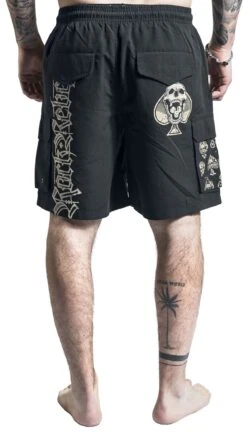 "Swimshorts Wit Skull Print" Swim Shorts Black By Rock Rebel By EMP -Men Fashion Clothing Store 511493wb