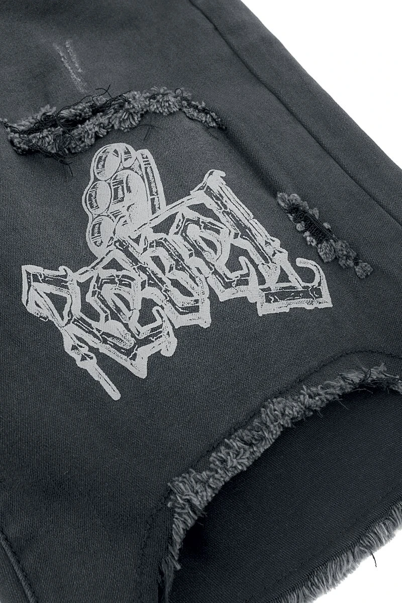 "Shorts With Distressed Effects" Shorts Black By Rock Rebel By EMP 5 "Shorts With Distressed Effects" Shorts Black By Rock Rebel By EMP - Image 3