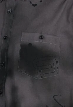 "Short-sleeved Shirt With Airbrush Effect" Short-sleeved Shirt Grey By RED By EMP -Men Fashion Clothing Store 512426d