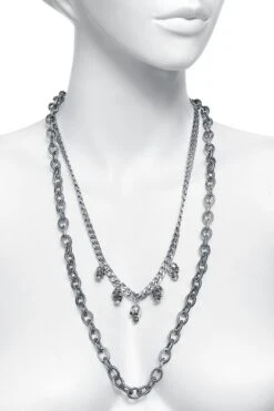 "Skull Chain" Necklace Silver-coloured By Rock Rebel By EMP -Men Fashion Clothing Store 515414c