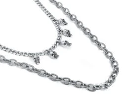 "Skull Chain" Necklace Silver-coloured By Rock Rebel By EMP -Men Fashion Clothing Store 515414d