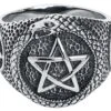"Snake Pentagram" Ring Silver-coloured By EtNox Hard And Heavy 1 "Snake Pentagram" Ring Silver-coloured By EtNox Hard And Heavy -Men Fashion Clothing Store 515679a