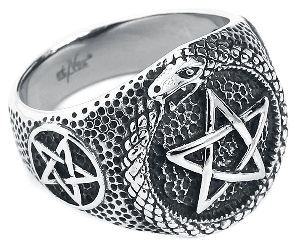 "Snake Pentagram" Ring Silver-coloured By EtNox Hard And Heavy 4 "Snake Pentagram" Ring Silver-coloured By EtNox Hard And Heavy - Image 2