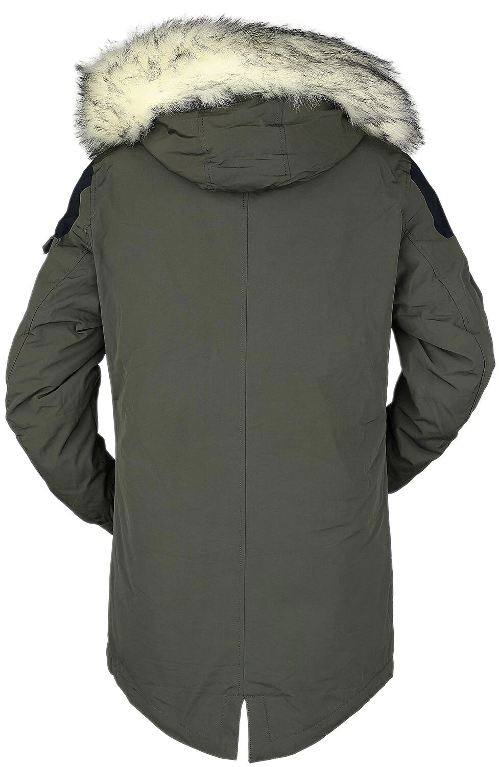 "Casual Winter Jacket With Faux-fur Collar" Winter Jacket Olive By Black Premium By EMP 4 "Casual Winter Jacket With Faux-fur Collar" Winter Jacket Olive By Black Premium By EMP - Image 2