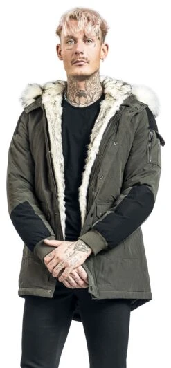 "Casual Winter Jacket With Faux-fur Collar" Winter Jacket Olive By Black Premium By EMP 10 "Casual Winter Jacket With Faux-fur Collar" Winter Jacket Olive By Black Premium By EMP -Men Fashion Clothing Store 517300wa