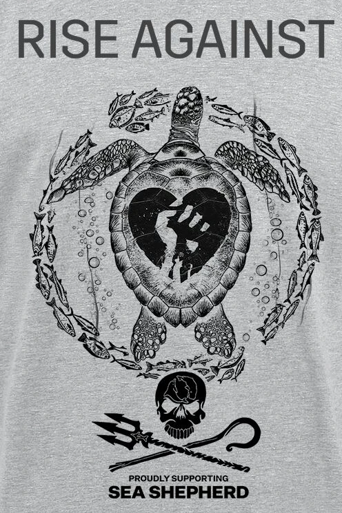 "Sea Shepherd Cooperation - Our Precious Time Is Running Out" T-Shirt Mottled Grey By Rise Against 5 "Sea Shepherd Cooperation - Our Precious Time Is Running Out" T-Shirt Mottled Grey By Rise Against - Image 3