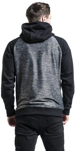 "Raglan Contrast Hoodie" Hooded Sweater Grey-black By RED By EMP 11 "Raglan Contrast Hoodie" Hooded Sweater Grey-black By RED By EMP -Men Fashion Clothing Store 519214wb