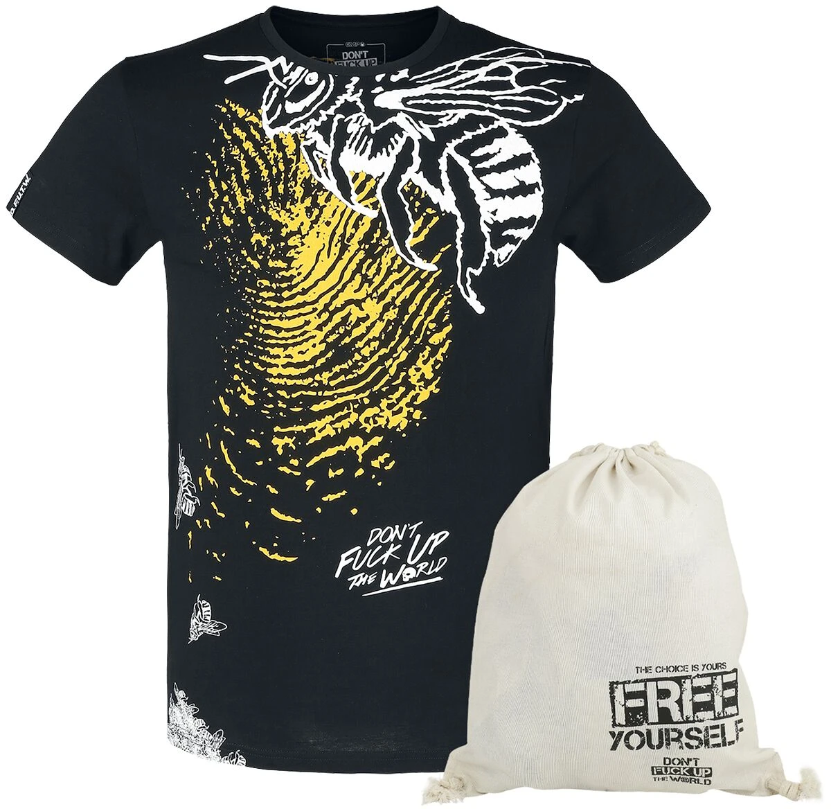 "Don't Fuck Up The World - Black T-shirt With Print" T-Shirt Black By EMP Special Collection 3 "Don't Fuck Up The World - Black T-shirt With Print" T-Shirt Black By EMP Special Collection