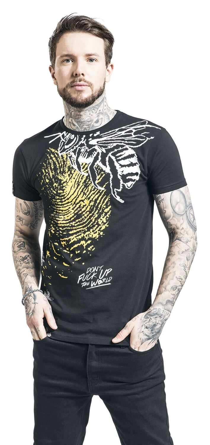 "Don't Fuck Up The World - Black T-shirt With Print" T-Shirt Black By EMP Special Collection 7 "Don't Fuck Up The World - Black T-shirt With Print" T-Shirt Black By EMP Special Collection - Image 5