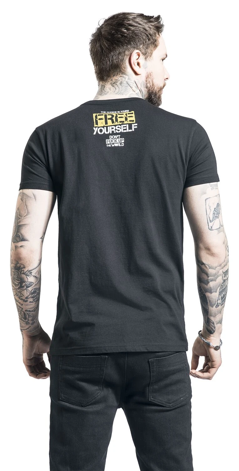 "Don't Fuck Up The World - Black T-shirt With Print" T-Shirt Black By EMP Special Collection 8 "Don't Fuck Up The World - Black T-shirt With Print" T-Shirt Black By EMP Special Collection - Image 6