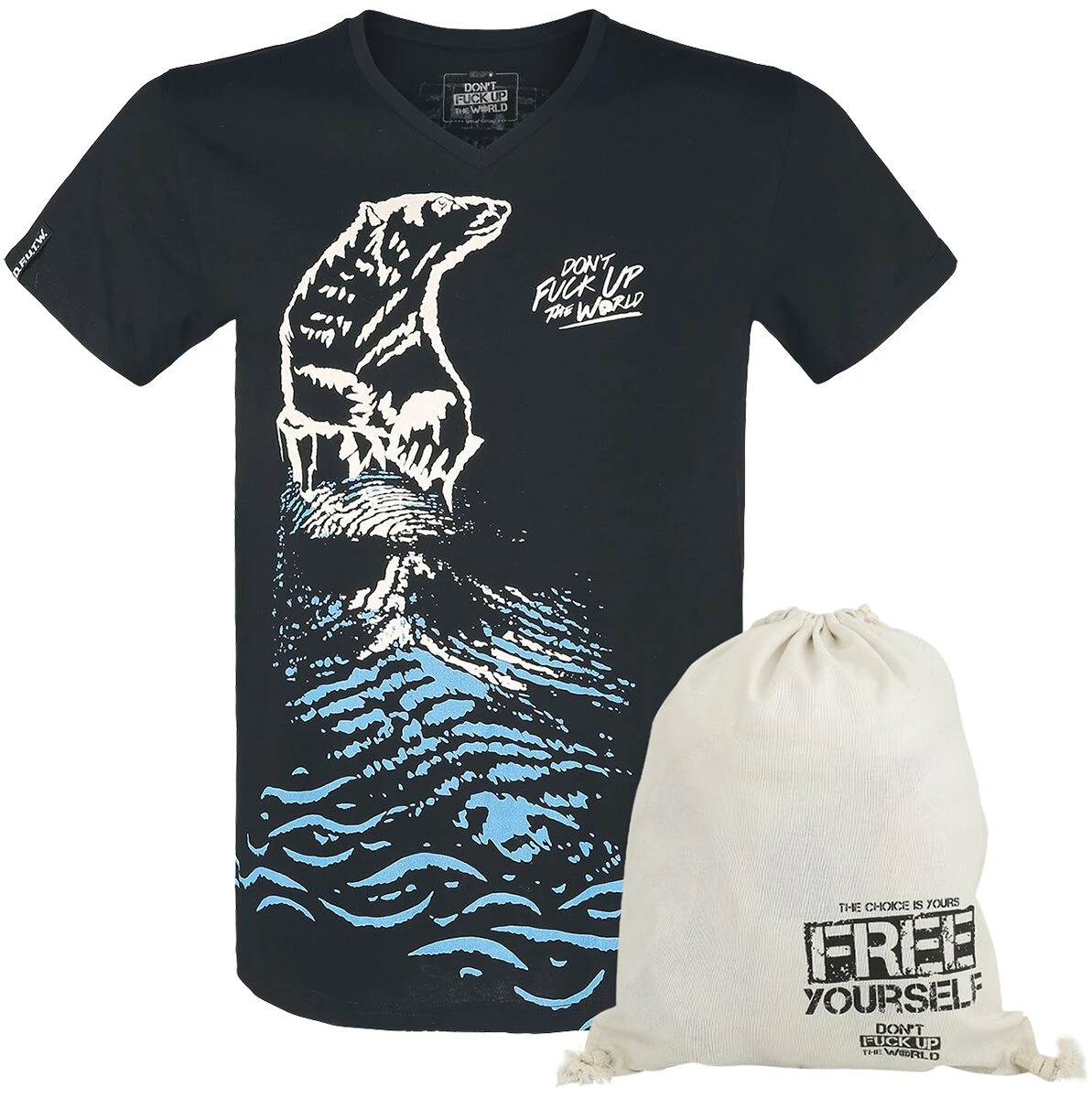 "Don't Fuck Up The World - Black T-shirt With Print" T-Shirt Black By EMP Special Collection 2 "Don't Fuck Up The World - Black T-shirt With Print" T-Shirt Black By EMP Special Collection