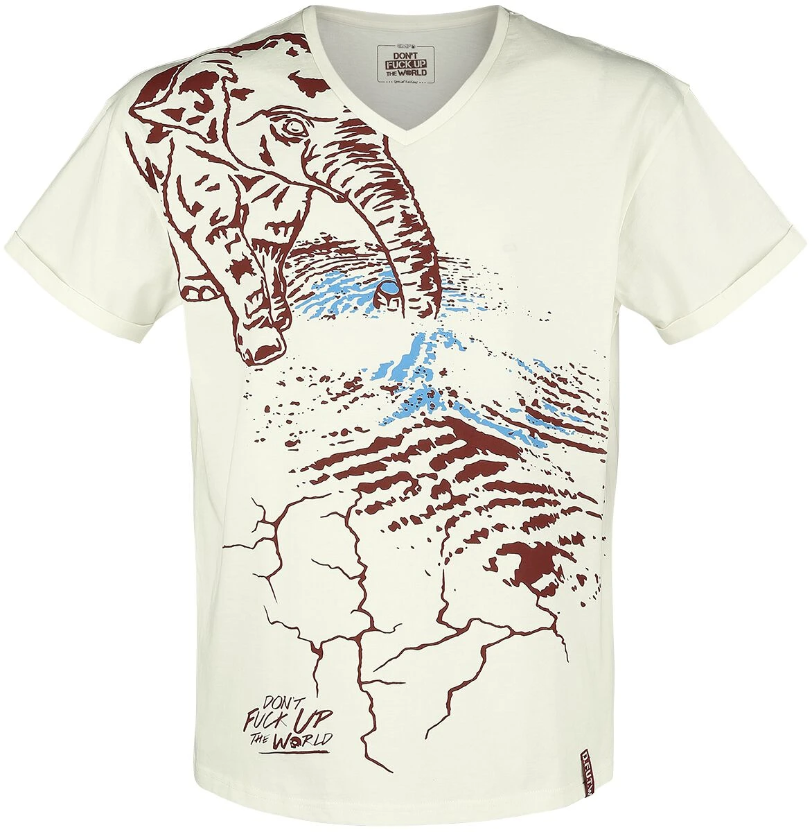 "Don't Fuck Up The World - White T-shirt With Print" T-Shirt White By EMP Special Collection 4 "Don't Fuck Up The World - White T-shirt With Print" T-Shirt White By EMP Special Collection - Image 2