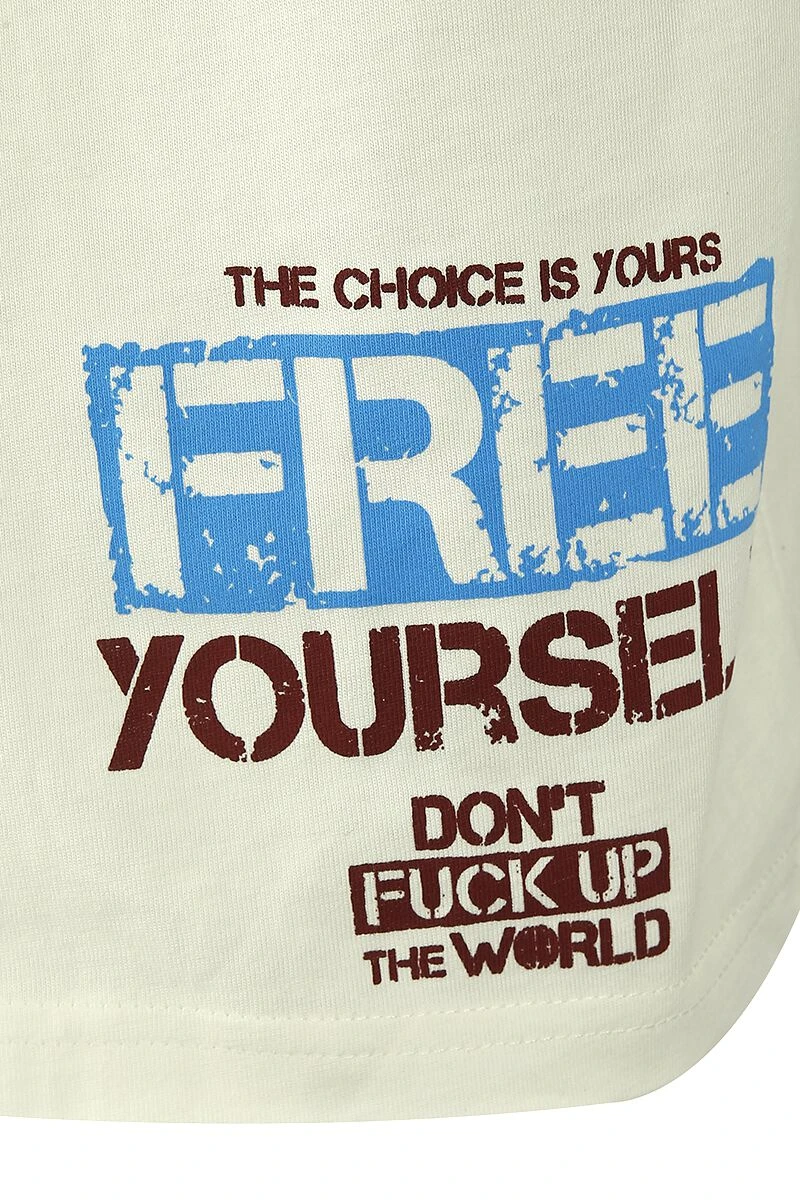 "Don't Fuck Up The World - White T-shirt With Print" T-Shirt White By EMP Special Collection 6 "Don't Fuck Up The World - White T-shirt With Print" T-Shirt White By EMP Special Collection - Image 4