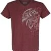 "T-shirt With Raven And Runes Print" T-Shirt Burgundy By Black Premium By EMP