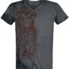 "T-Shirt With Skeleton Print Wash" T-Shirt Grey By Rock Rebel By EMP