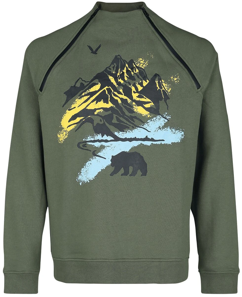 "Jumper With Side Zips" Sweatshirt Dark Green By RED By EMP 3 "Jumper With Side Zips" Sweatshirt Dark Green By RED By EMP