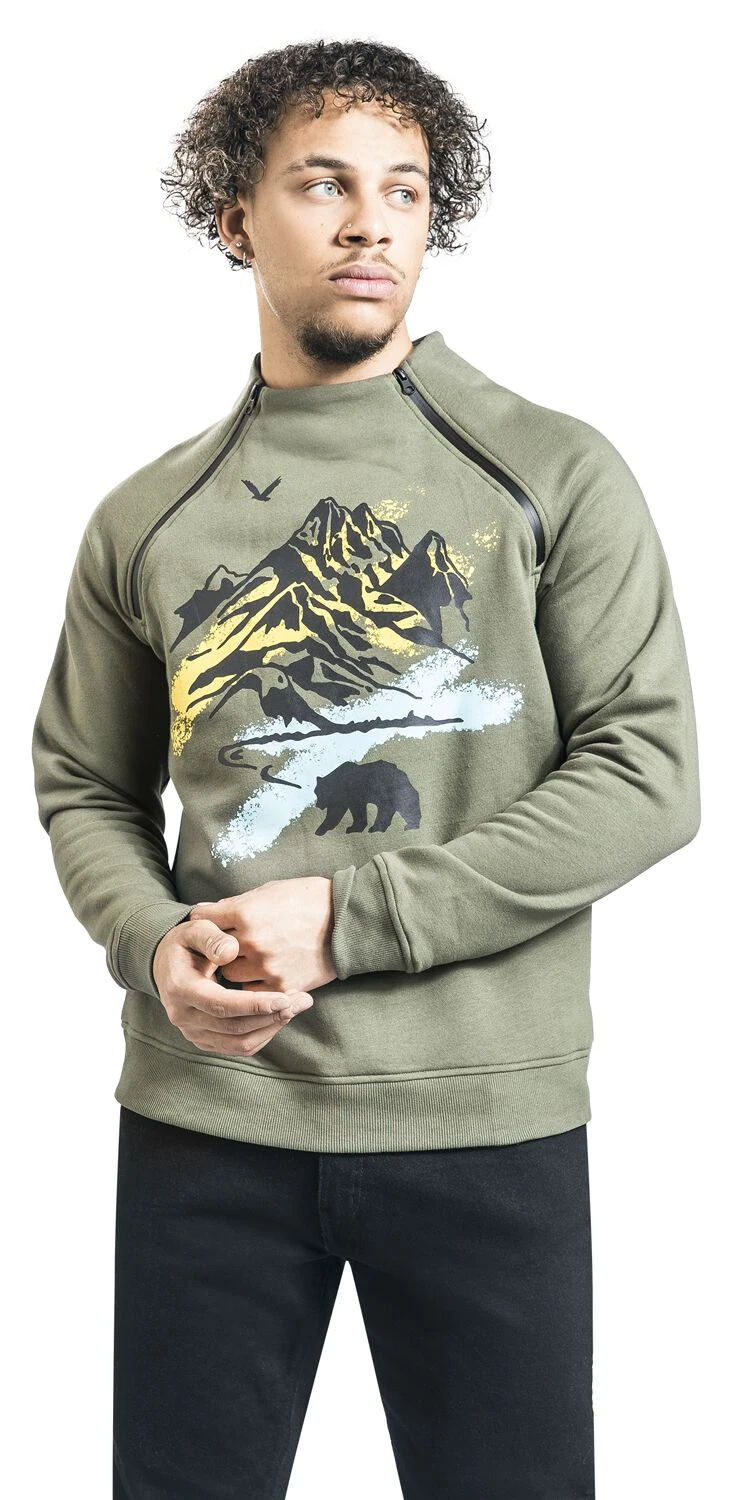 "Jumper With Side Zips" Sweatshirt Dark Green By RED By EMP 6 "Jumper With Side Zips" Sweatshirt Dark Green By RED By EMP - Image 4