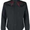 "Shirt With Flame Embroidery On The Collar" Longsleeve Black By Gothicana By EMP