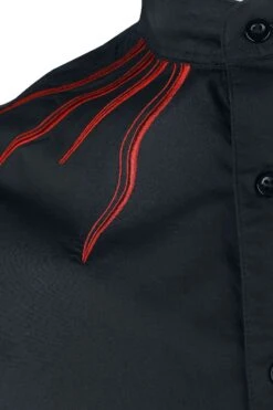 "Shirt With Flame Embroidery On The Collar" Longsleeve Black By Gothicana By EMP 9 "Shirt With Flame Embroidery On The Collar" Longsleeve Black By Gothicana By EMP -Men Fashion Clothing Store 520878d