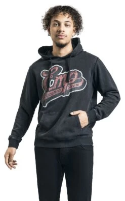 "Hoodie With Vintage EMP Logo" Hooded Sweater Black By EMP Stage Collection -Men Fashion Clothing Store 520890wa