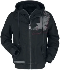 "Between-seasons Jacket With Raven Print" Between-seasons Jacket Black By Black Premium By EMP