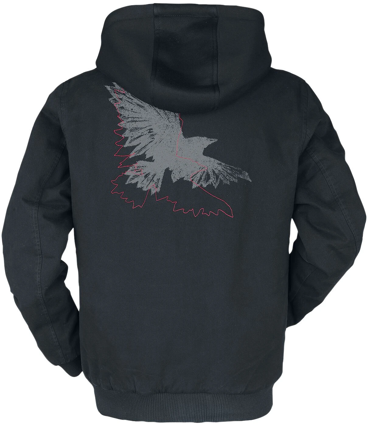 "Between-seasons Jacket With Raven Print" Between-seasons Jacket Black By Black Premium By EMP 4 "Between-seasons Jacket With Raven Print" Between-seasons Jacket Black By Black Premium By EMP - Image 2