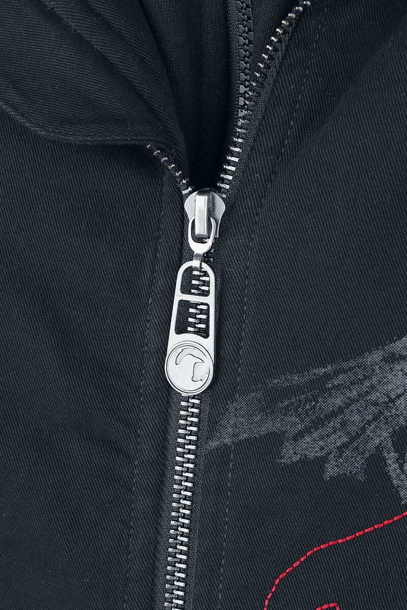 "Between-seasons Jacket With Raven Print" Between-seasons Jacket Black By Black Premium By EMP 5 "Between-seasons Jacket With Raven Print" Between-seasons Jacket Black By Black Premium By EMP - Image 3