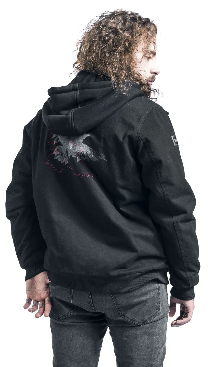 "Between-seasons Jacket With Raven Print" Between-seasons Jacket Black By Black Premium By EMP 10 "Between-seasons Jacket With Raven Print" Between-seasons Jacket Black By Black Premium By EMP - Image 8