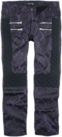 "Trousers With Brocade Pattern" Cloth Trousers Black By Gothicana By EMP