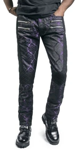 "Trousers With Brocade Pattern" Cloth Trousers Black By Gothicana By EMP -Men Fashion Clothing Store 521916wa
