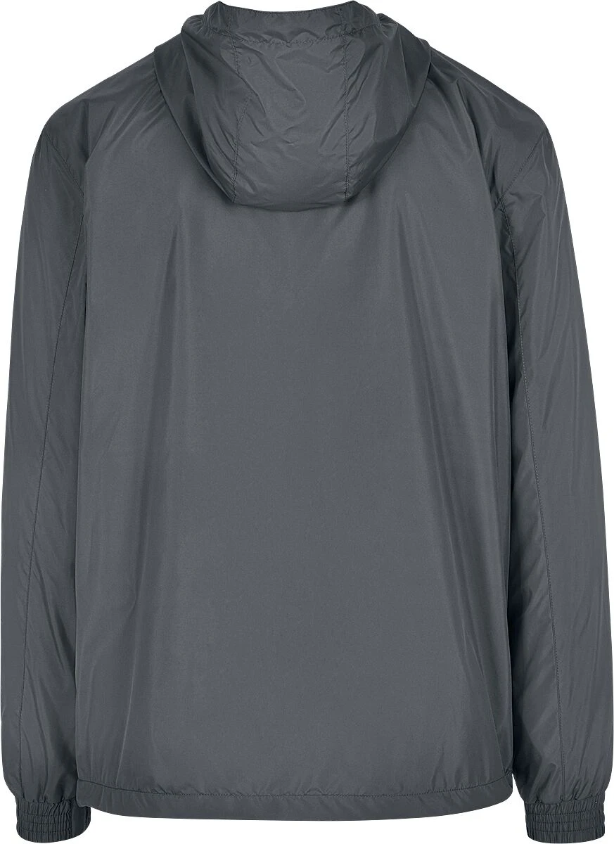 "Basic Pull-Over Jacket" Windbreaker Charcoal By Urban Classics 4 "Basic Pull-Over Jacket" Windbreaker Charcoal By Urban Classics - Image 2