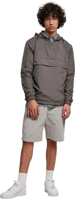 "Basic Pull-Over Jacket" Windbreaker Charcoal By Urban Classics 13 "Basic Pull-Over Jacket" Windbreaker Charcoal By Urban Classics -Men Fashion Clothing Store 523103wa