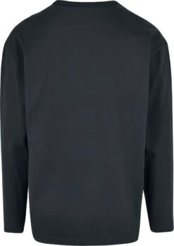 "Organic Oversized Henley Long-sleeved Shirt" Long-sleeve Shirt Black By Urban Classics -Men Fashion Clothing Store 523308b