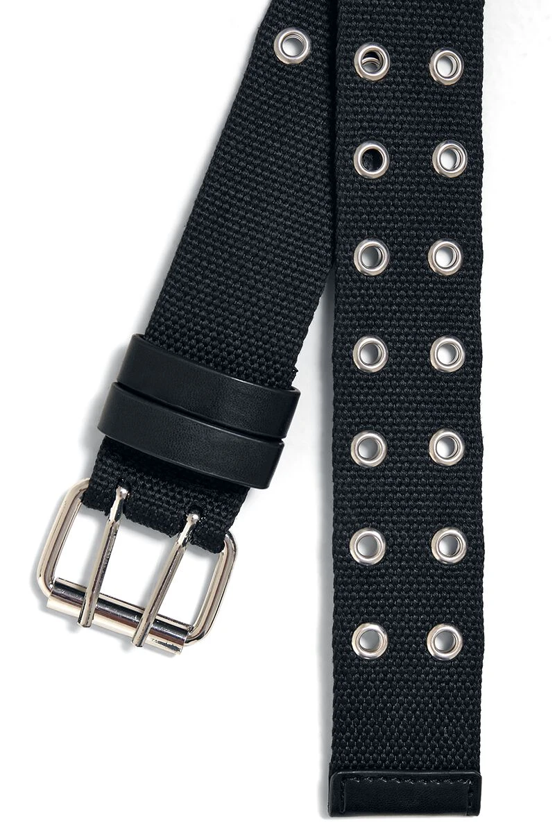 "Polyester Eyelet Belt" Belt Black-silver By Urban Classics 4 "Polyester Eyelet Belt" Belt Black-silver By Urban Classics - Image 2