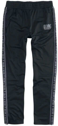 "Amplified Collection - Mens Tricot Track Bottoms" Tracksuit Trousers Black By AC/DC