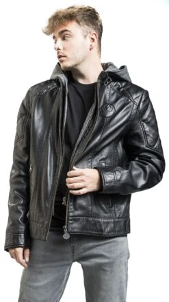 "Classic" Leather Jacket Black By Star Wars -Men Fashion Clothing Store 523685wa