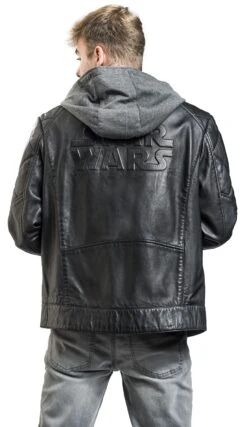 "Classic" Leather Jacket Black By Star Wars -Men Fashion Clothing Store 523685wb
