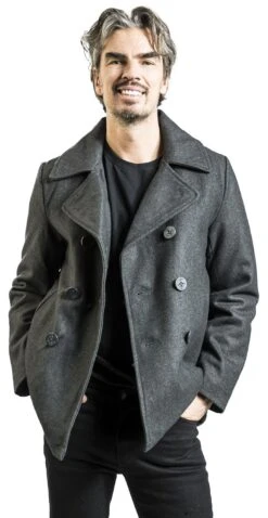 "Pea Coat" Uniform Jacket Anthracite By Brandit -Men Fashion Clothing Store 524451wa